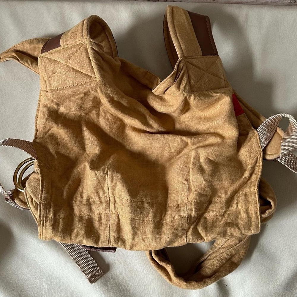 Sakura Bloom Linen Scout Baby Carrier in Bourbon + Whiskey